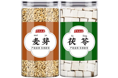 炒麦芽和茯苓